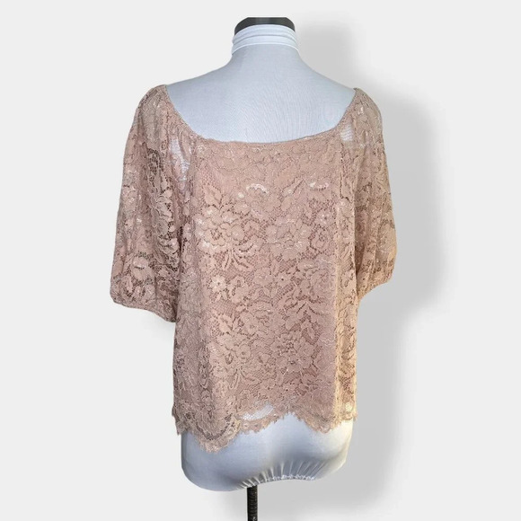 Nanette Nanette Lepore Light Pink Lace Blouse L - Picture 3 of 5